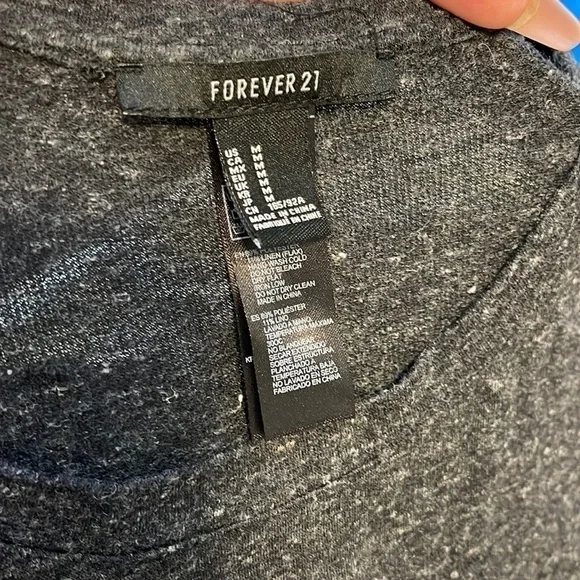 Forever 21 Gray Casual Top Side Zippers Medium - Picture 2 of 6